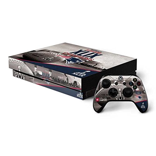 Skinit Decal Gaming Skin Compatible with Xbox One X Bundle - Officially Licensed NFL Patriots Super Bowl XLIX Champs Design