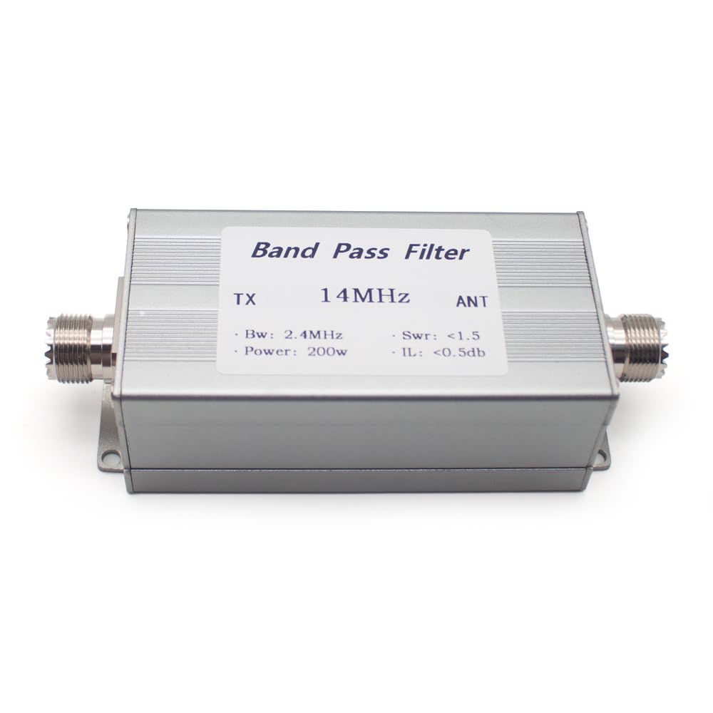 Filtro Paso Banda HF para Radio de Onda Corta, 14 MHz, 200W, Conector Hembra Tipo M