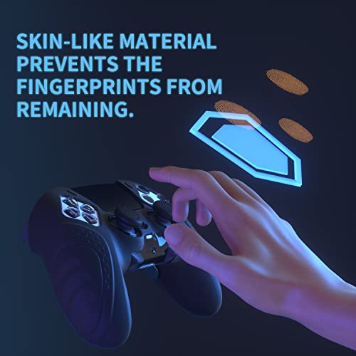 PlayVital Guardian Edition Anti-Slip Ergonomic Silicone Cover Case for ps5 Edge Controller, Soft Rubber Protector Skin for ps5 Edge Wireless Controller with Thumb Grip Caps - Black