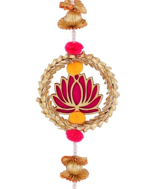 Image of Prapti Handicrafts Traditional Lotus Wall and Door Hanging for Home Decor | Diwali Puja Ganesh chaturthi Mandap Wedding Decoration |Decorative Items for Return Gifts in Pooja Pack of 6
