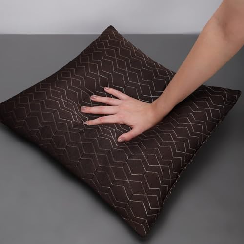 Image of LA VERNE Luxury Premium Cloth Microfibre Blown Technology Filled Cushion Filler Pack of 5 (16 inchX16 inch) (Dark Brown .)