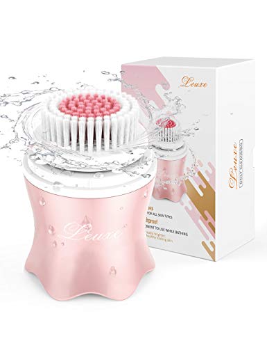 Leuxe Facial Cleansing Brush, IPX6 Waterproof Rotating Face Brush for Deep Cleansing, 3 Modes and Smart Timer