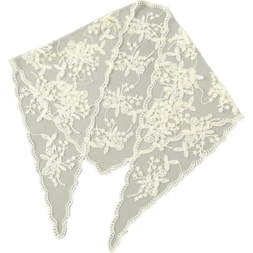 Lace Hair Scarf Triangle Head Scarf Hair Accessories for Women Girls Ladies Wedding Evening Party Head Decoration