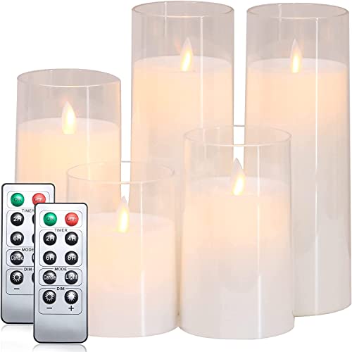 White LED Flickering Flameless Candles Battery Operated with...