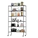 BestOffice 6 Tier Adjustable Wire Metal Shelving Rack, 82x48x18-Inch, Black