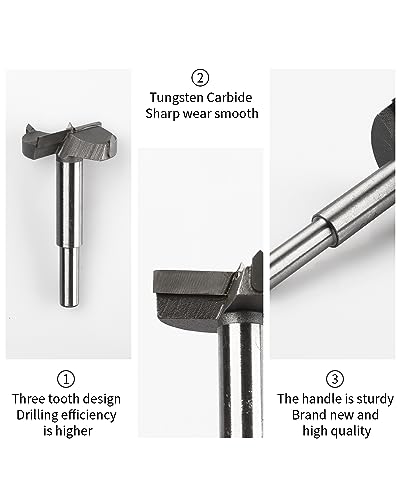 20Pcs Forstner Drill Bits, Rocaris Tungsten Steel Woodworking Hole Saw Set, Wood Cutter Auger Opener Round Shank Drilling Cutting Tool (14Mm-50Mm) #TOP1