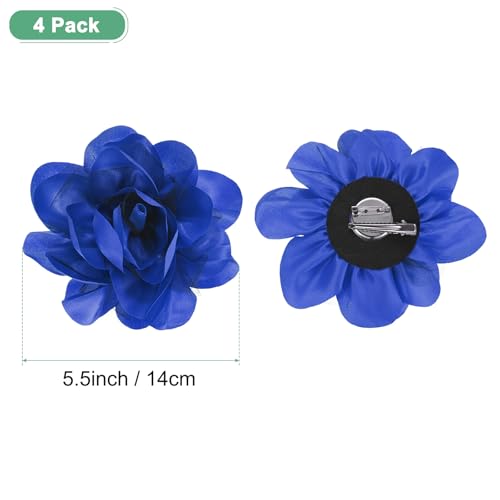Image of M METERXITY Large Women's Brooches Lapel Pin, Lapel Pins Dainty Satin Fabric Big Camellia Flower Hair Clip Dancer Pin Up for Hats /Parties /Clothes /Jewelry