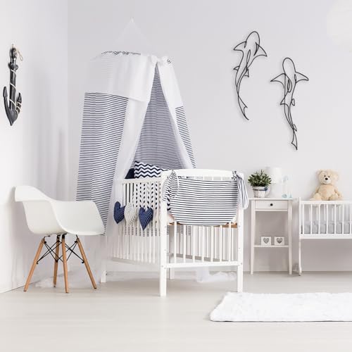 Xedatric Metal Fish Wall Decor - Nautical Shark Room Art, Abstract Line Shark Design for Coastal-Themed Interiors(set of 2,Black) - Image 3