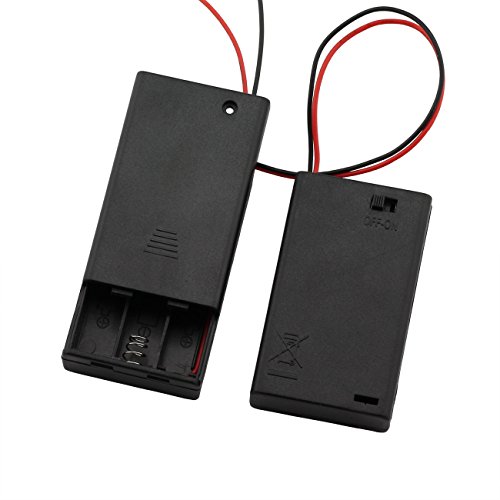 Zrm&E 4-Pack Aaa 3 X 1.5V Battery Case Holder,3 Slots X 1.5V Aaa Battery Spring Clip Storage Box Wire Leads - With On/Off Switch #TOP3
