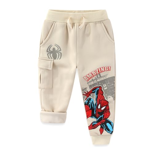 Marvel Spider-Man Boys Fleece Lined Pants for Little to Big Kids (Size: 4-12)