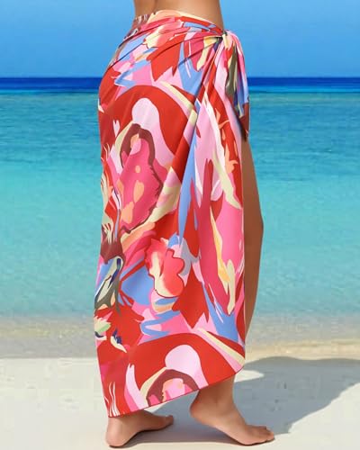 Image of Rossopesca Womens Beach Sarong Chiffon Swimsuit Coverups Sheer Bikini Wraps for Swimwear Bathing Suit Cover Up