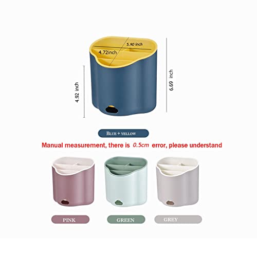 Synoigge Bathroom Shelf Organizer Wall Mounted Kitchen Utensil Holder Floating Shelves Self Adhesive Makeup Brush Holder Plastic Storage Organizer Bins For Kitchen, Bathroom, Countertop (Blue) #TOP1