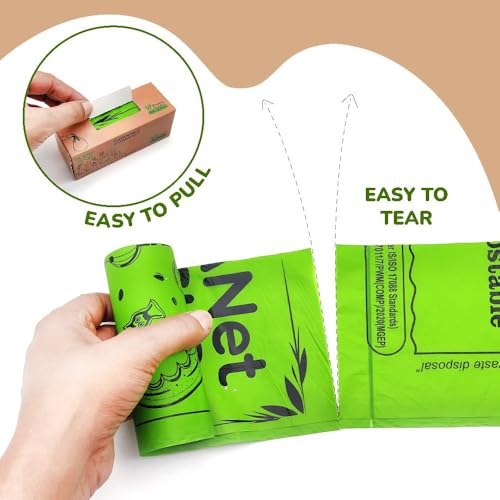 Image of Compostable Garbage Bags | Small (17 * 19 inches) | Pack of 6 (90 pcs) | Green Color | 100% Compostable & Biodegradable Garbage Bags | Leak-Proof & Heavy Duty