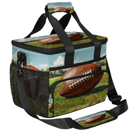 Insulated Picnic Backpack Lunch Box for Women Men Picnic Basket Tote Lunch Bag Picnic Bag Portable Lunch Bags for Picnic, Beach, Work, Trip,Office, Camp Rugby Ball