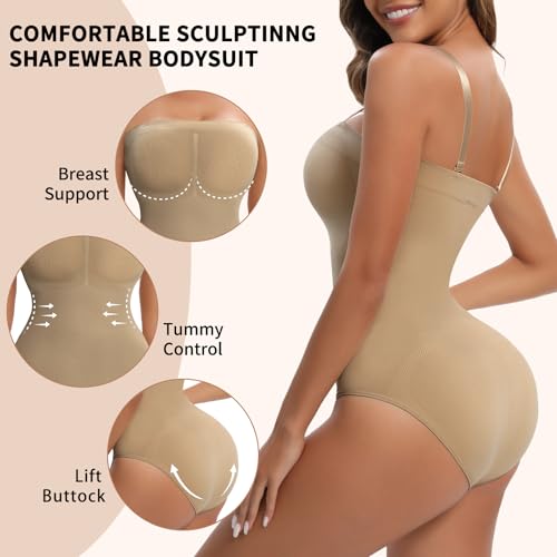 Image of Strapless Shapewear for Women Tummy Control Triangle Bodysuit Body Shaper
