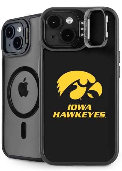 Skinit Kickstand Phone Case Compatible with iPhone 14 - Officially Licensed University of Iowa Hawkeyes Distressed Logo Design