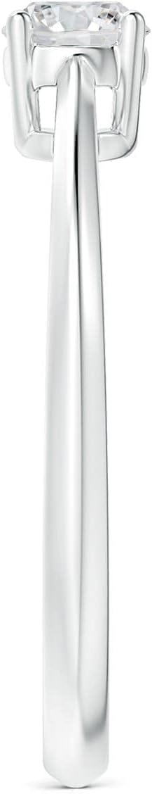 Lab Grown Knife-Edged Classic Round Diamond Ring in Sterling Silver/ 14K Gold/Platinum for Women | April Birthstone Jewelry, Valentines, Birthday, Christmas Gift For Women