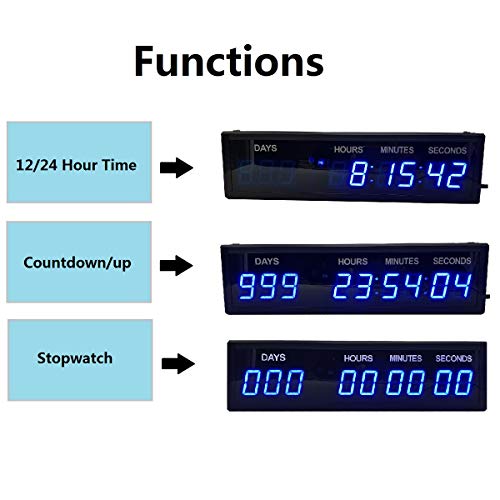Blue 1.8" 9Digits Large Led Countdown Count Up Days Clock With Remote Christmas Event #TOP6