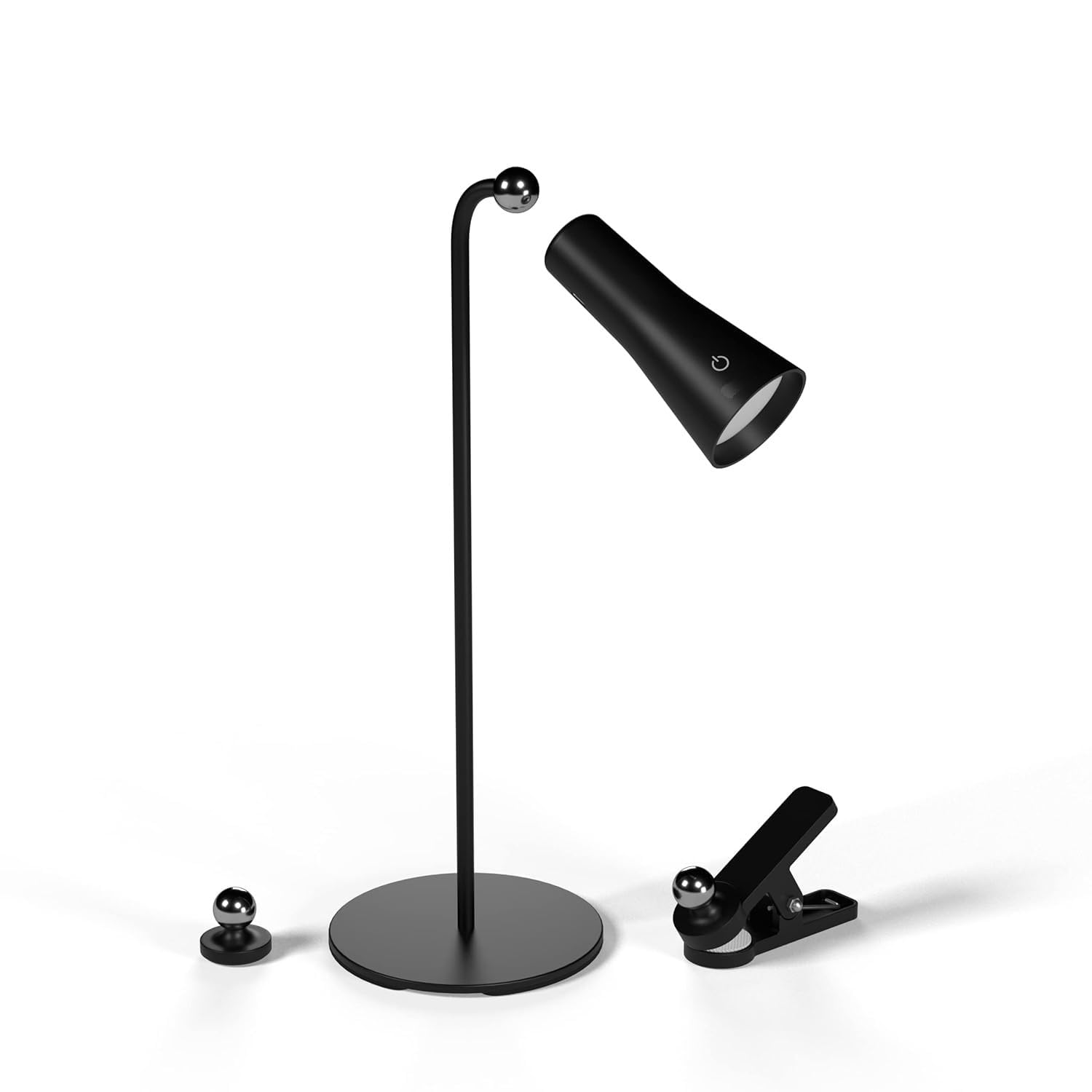 Desidiya Metal Versatile LED Table Lamp with Multiple Attachments: Portable Table Lamp with Powerful Magnets,Adjustable Brightness,and USB-C Rechargeable Battery