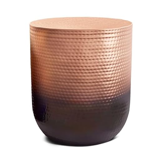 SIMPLIHOME Nova Boho 19 inch Wide Metal Metal Side Table in Copper Ombre, Fully Assembled, End, Bedside Table and Nightstand, for the Living Room and Bedroom
