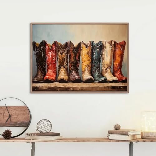 Peinture sur toile art mural occidental déco maison rétro preppy 50x75