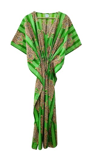 Robe de nuit tigre tibétain en coton fluide de la plage au salon