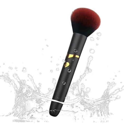 Brocha de maquillaje eléctrica, aplicador de base impermeable, 16 x 3 cm, cepillo de polvo ABS para corrector, colorete, crema líquida, cobertura de mezcla, herramienta cosmética portátil para