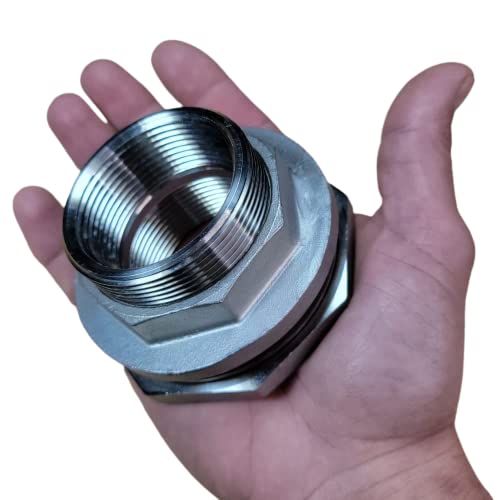MiniBrew 1.5 NPT EZ Seal Weldless Bulkhead with EPDM Gaskets for Homebrewing (1 Pack) - Heavy Duty