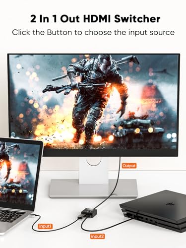 Image of CableCreation HDMI Male to 2 HDMI Female Adapter Bi-Directional Switch for 4K /60Hz
