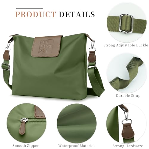 Image of JANKS Large Crossbody Bag for Women Fabric Nylon Casual Commuter Trendy Fashion Hobo Shoulder Ladies Travel Handbag