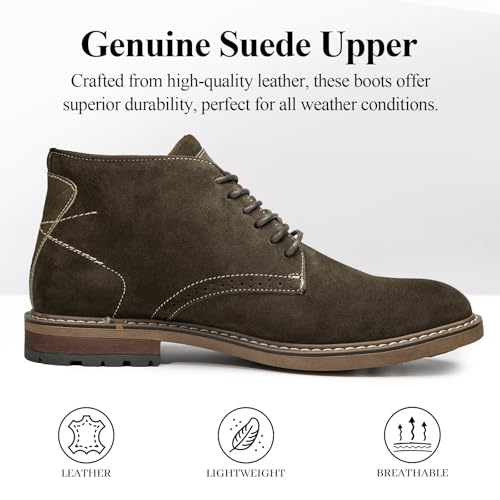 Image of Arkbird Mens Chukka Dress Boots Genuine Leather Suede Classic Fashion Casual Ankle Lace-up Dress Boots for Men
