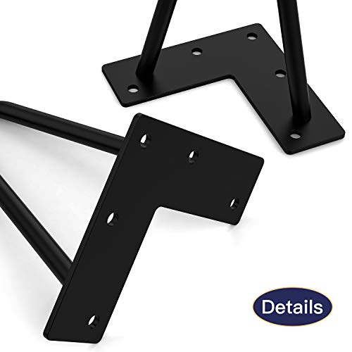 Orgerphy 8” Black Hairpin Furniture Legs(4Pcs) | Heavy-Duty Hairpin Legs End Table Legs| With Screws And 4Pcs Bonus Rubber Floor Protectors | Metal Table Legs Desk Legs Furniture Legs For Diyers #TOP2