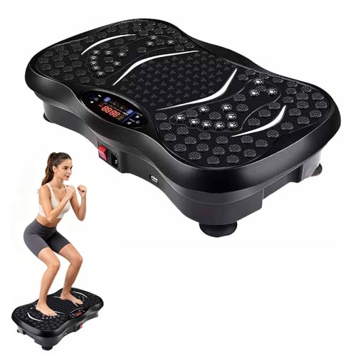 Vibration Plate Exercise Machine with 5 Auto Programmes & 120 Speed Levels, Fitness Platform with Bluetooth, 2 Resistance Bands, Max Load 150kg, Home Workout Equipment for Body Toning
