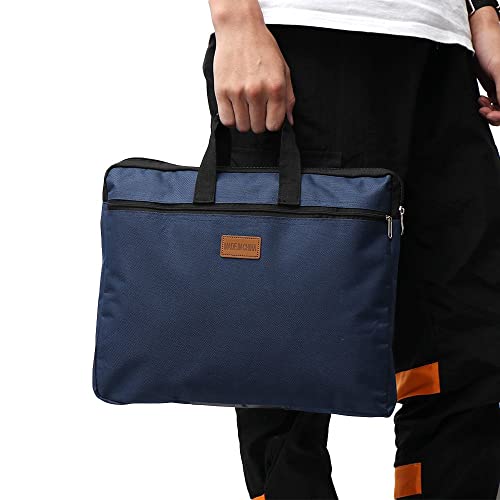 Sac à main de documents A4 bleu foncé grand format avec poignée