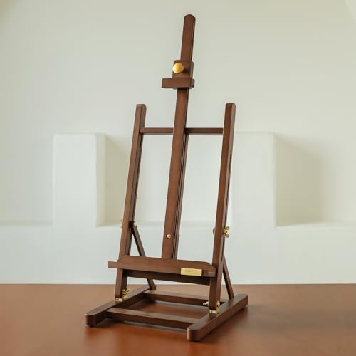 MEEDEN PRO Caballete de pintura de mesa grande – Caballete de arte de escritorio para lienzo de hasta 70cm – Caballete ajustable de madera de haya con marco en H