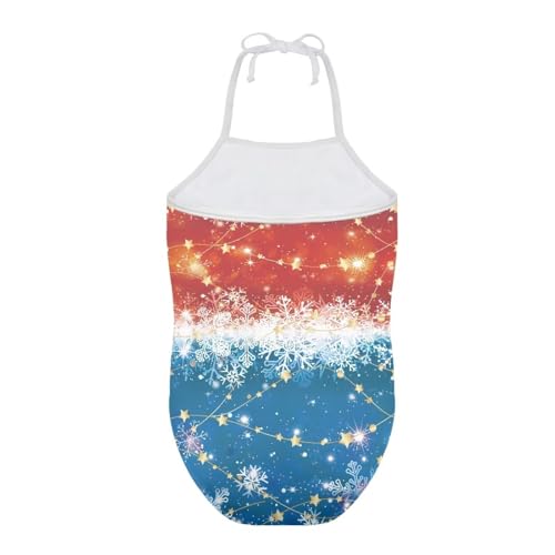 Image of Girls One Pieces Christmas Swimsuit Cute Swimwear Bathing Suits Beach Sport Halter Swimwear Vacation Pool Party Size