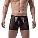 PIIKNUO Herren Boxershorts Sexy Unterwäsche Verführerische Erotische Boxer-Shorts für Männer Herren Pants Sexy Weiche Mesh-Unterhose Durchscheinende Unterwäsche Eng Anliegend (L)