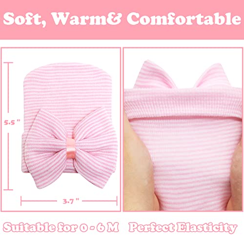 Sarfel Newborn Hats For Girls Hospital Hat Baby Girl Bows And Headbands Infant Beanie Nursery Caps Pink #TOP4