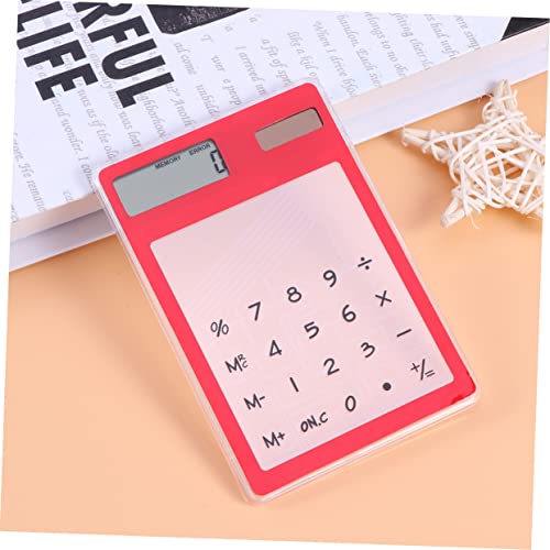 Calculadora solar LCD con pantalla tactil transparente portatil para escuela y oficina 3