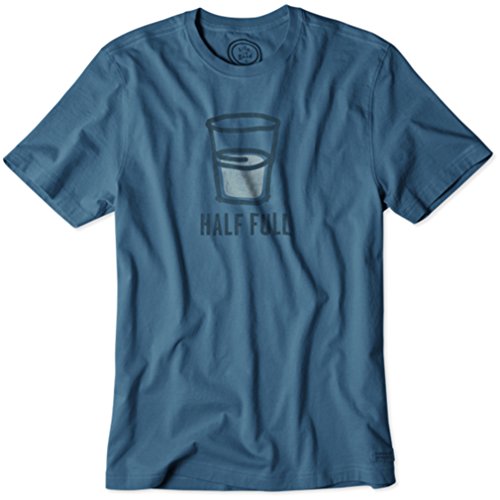 Life is good Men's Half Full Glass Crusher Tee