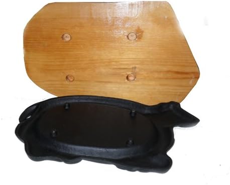 Sizzling Cast Iron Steak Platter w/Wooden Base