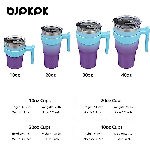 Image of BJPKPK 20 oz Tumbler With Handle And Straw Stainless Steel Travel Mug Insulated Tumbler Cups With Lids,Ocean Dream