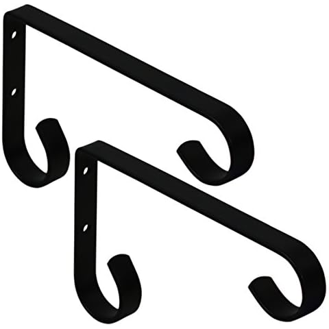 Harrier Hardware Metal Plant Hangers Outdoor - Wall Mounted Hanging Plant Bracket, 6 Inches, Set of 2, Ideal for Small Plants, Bird Feeders, Wind Chimes (Black) Cover