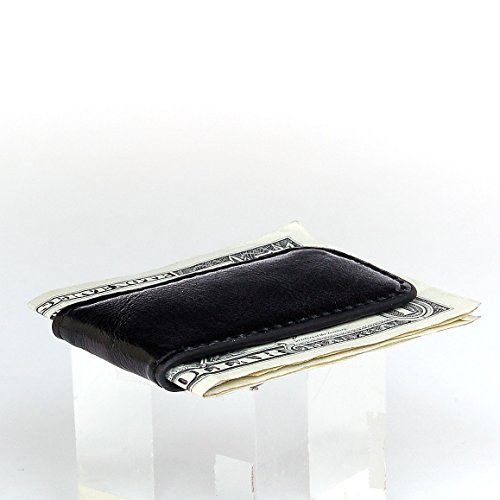 Black Leather Magnetic Money Clip #TOP1