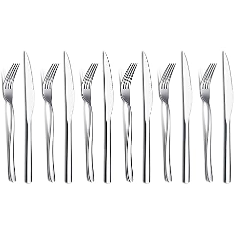 Juego de Cuchillos Para Carne 12 Piezas, Acero Inoxidable Premium Cover