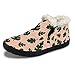 Bottes de neige pour femme avec doublure en peluche - Chaussures d'hiver à enfiler - Motif feuilles préhistoriques - Pointure 37, multicolore, 40.5 EU