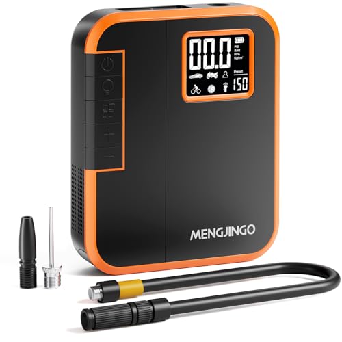 MENGJINGO Tire Inflator Portable Air Compressor, 2X Faster Inflation Cordless Air Pump for Car Tires, 6000mAh Auto Pump with Digital Pressure Gauge, Electric Pump for Car, Motorcycle, Bicycle, Balls -  MJ-DP3 INFLATOR