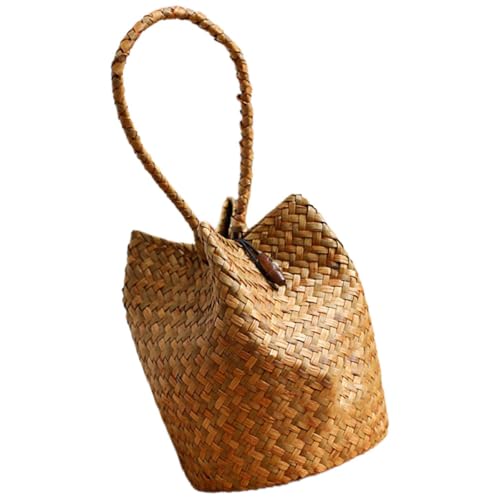 Uonlytech Bolso de Mano de Playa de Paja para Mujer Bolso Tejido Verano Accesorio para Fotografía y Uso Diario