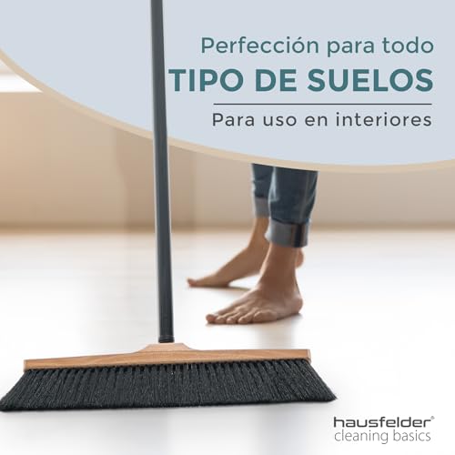 Miniatura 5 de Hausfelder Escoba De Madera Con Mango Fino, Suave, Resistente Al Polvo 40 Cm