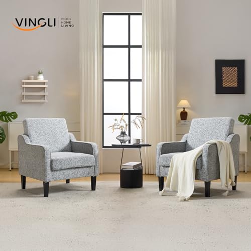 Image of VINGLI Accent Chairs Set of 2, Modern Traditional Armchair for Living Room